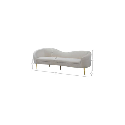 Ritz Cream Velvet Sofa
