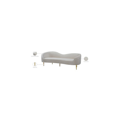 Ritz Cream Velvet Sofa