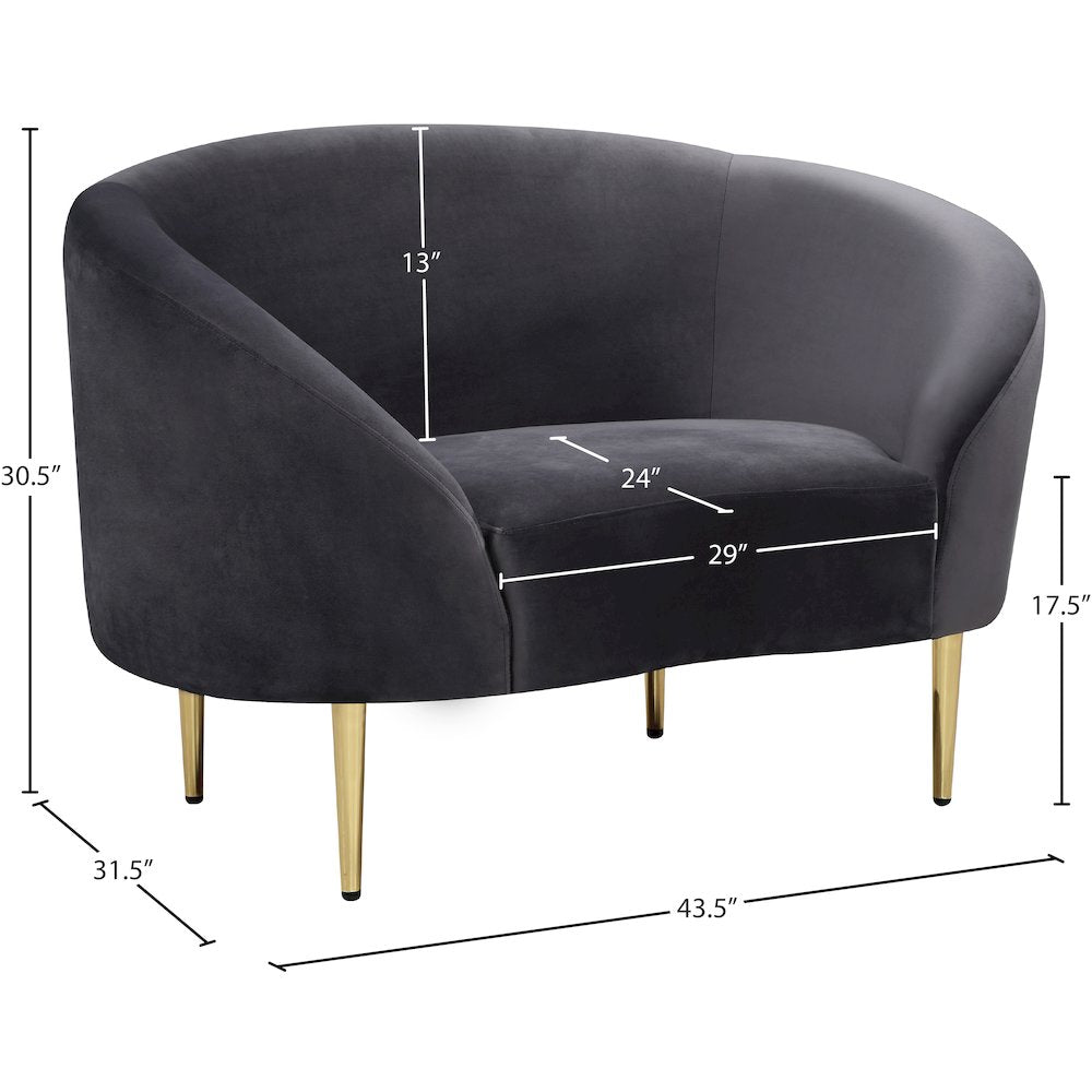 Ritz Grey Velvet Chair