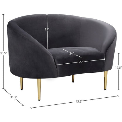 Ritz Grey Velvet Chair
