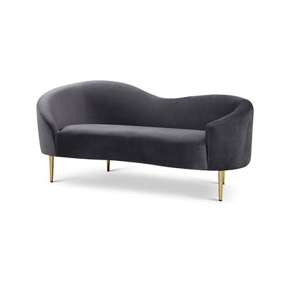 Ritz Grey Velvet Loveseat