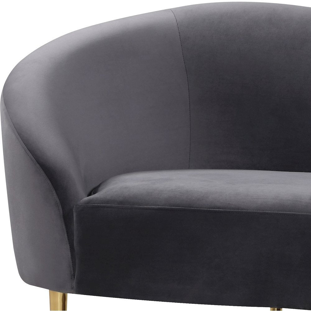 Ritz Grey Velvet Loveseat