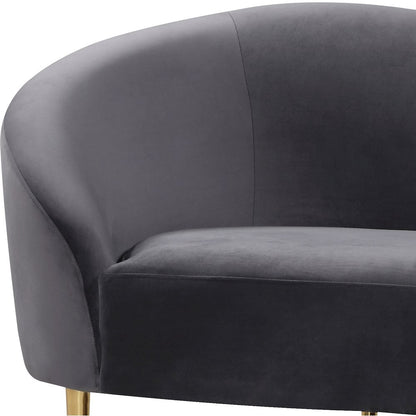Ritz Grey Velvet Loveseat