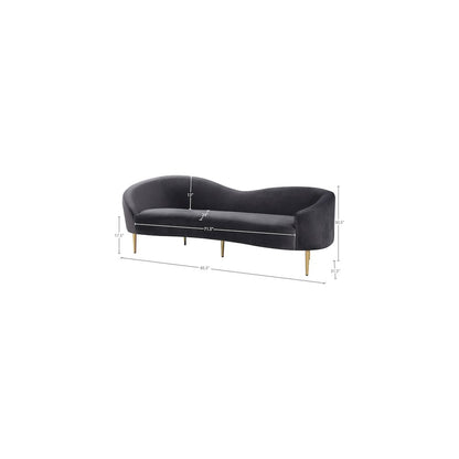 Ritz Grey Velvet Sofa