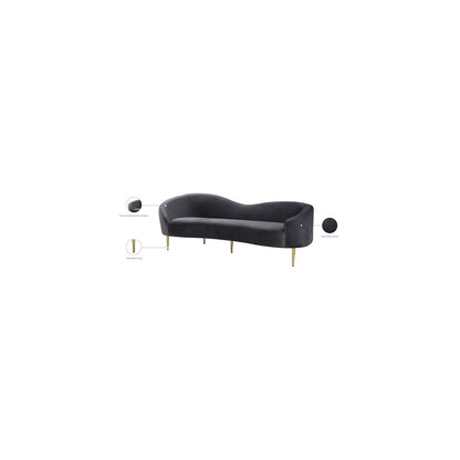 Ritz Grey Velvet Sofa
