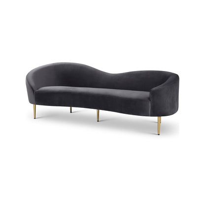 Ritz Grey Velvet Sofa