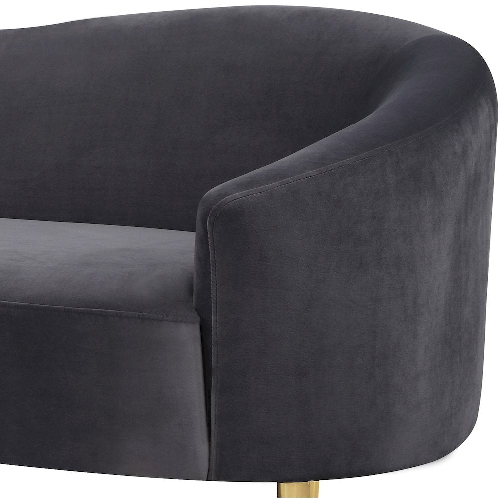Ritz Grey Velvet Sofa