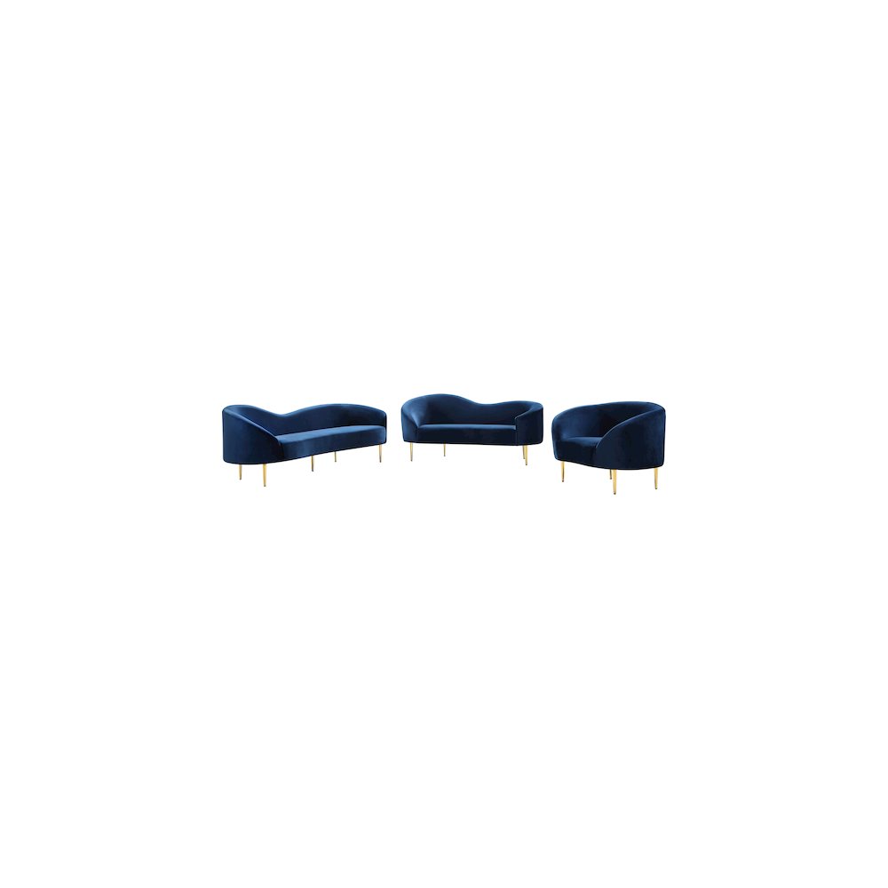 Ritz Navy Velvet Chair