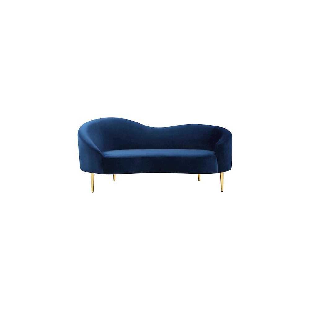 Ritz Navy Velvet Loveseat