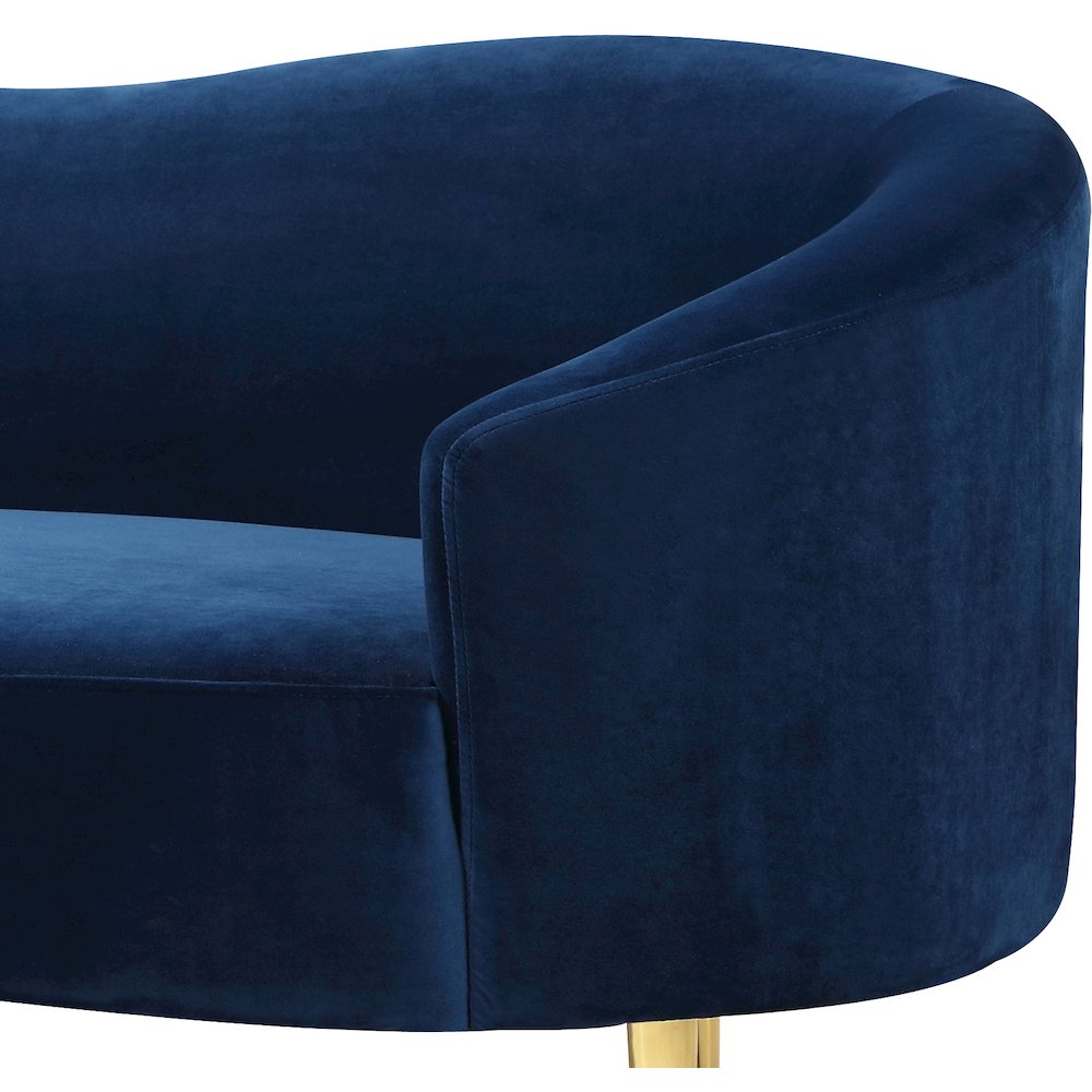 Ritz Navy Velvet Loveseat