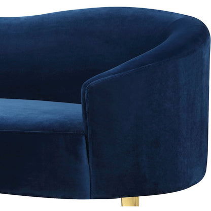 Ritz Navy Velvet Loveseat