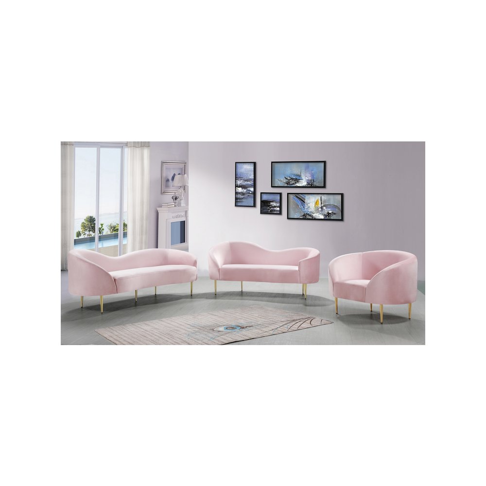 Ritz Pink Velvet Chair