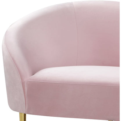 Ritz Pink Velvet Loveseat