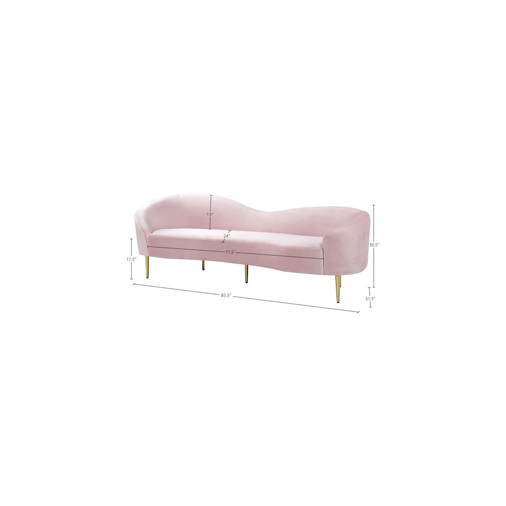 Ritz Pink Velvet Sofa
