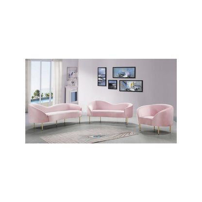 Ritz Pink Velvet Sofa