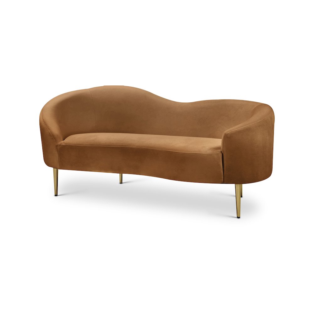 Ritz Saddle Velvet Loveseat