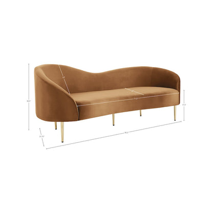 Ritz Saddle Velvet Sofa
