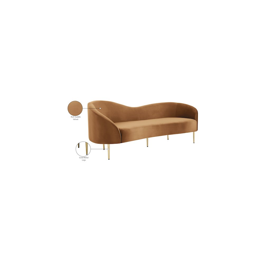Ritz Saddle Velvet Sofa