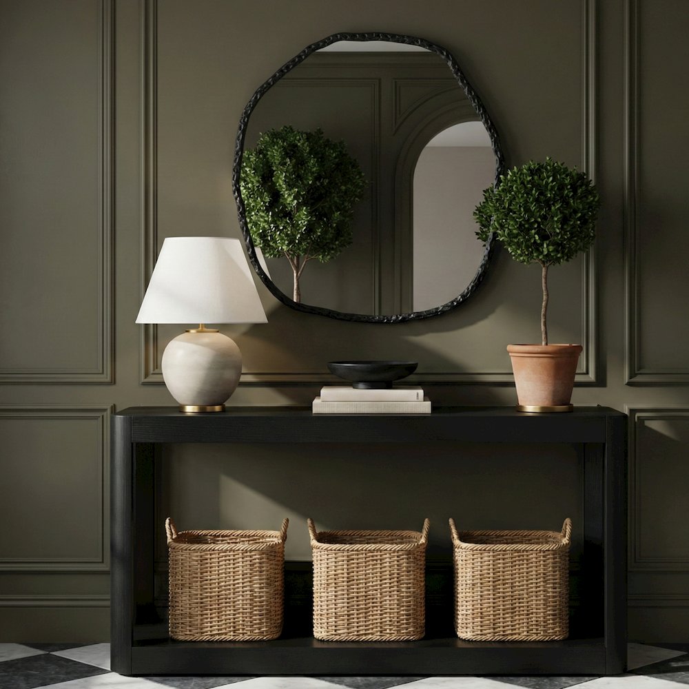 Molten Black Iron Mirror