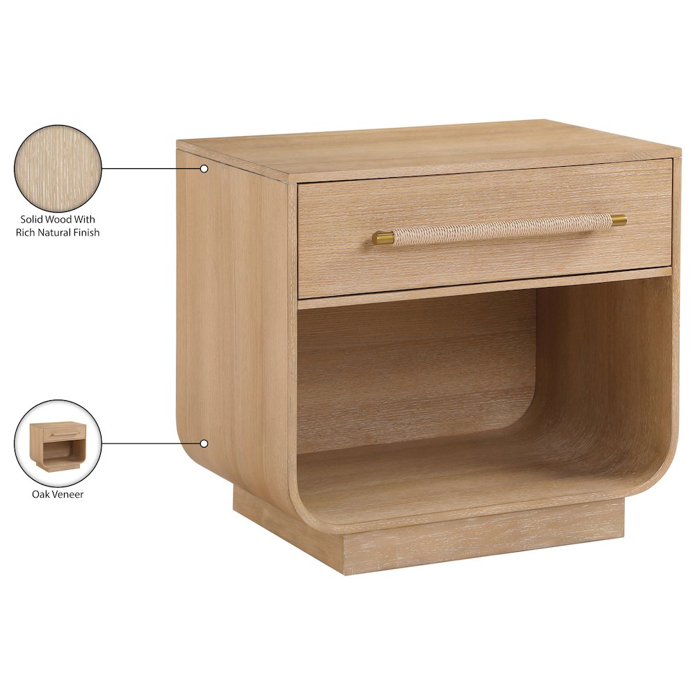 Sorell Natural Solid Wood Night Stand