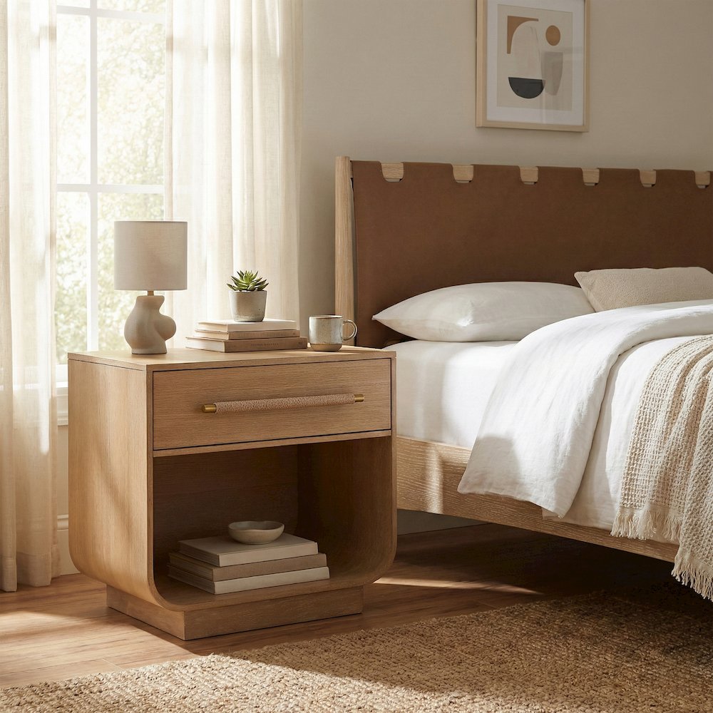 Sorell Natural Solid Wood Night Stand