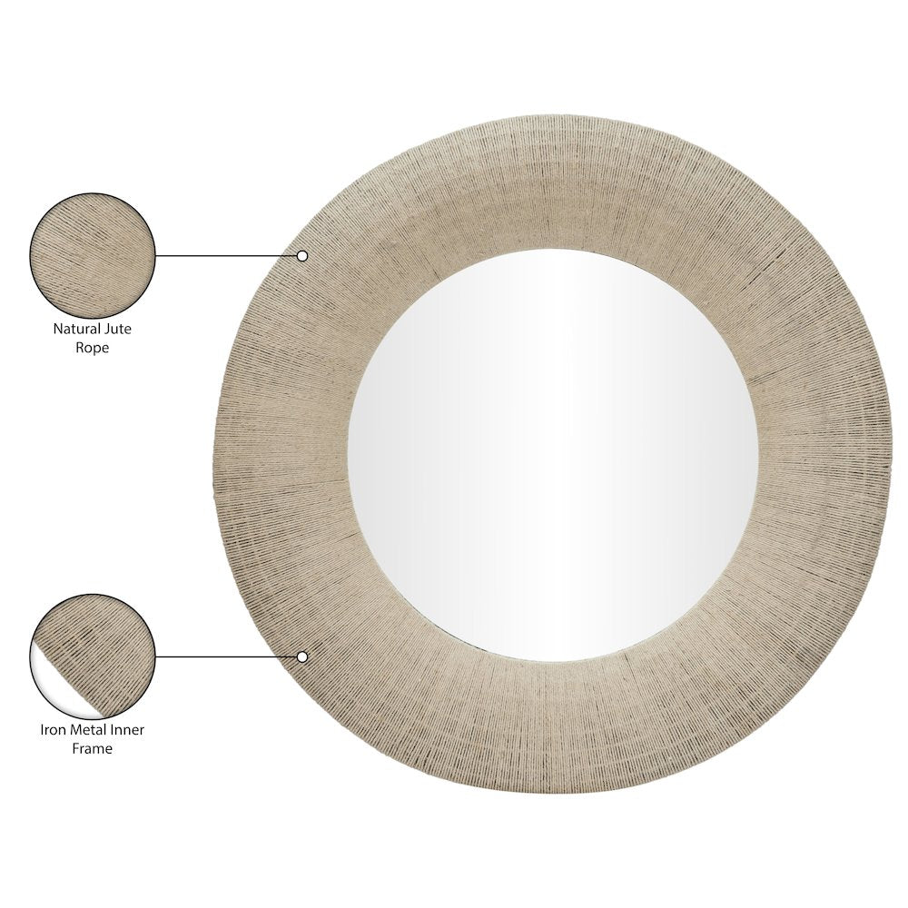 Meadow Natural Jute Rope Framed Mirror