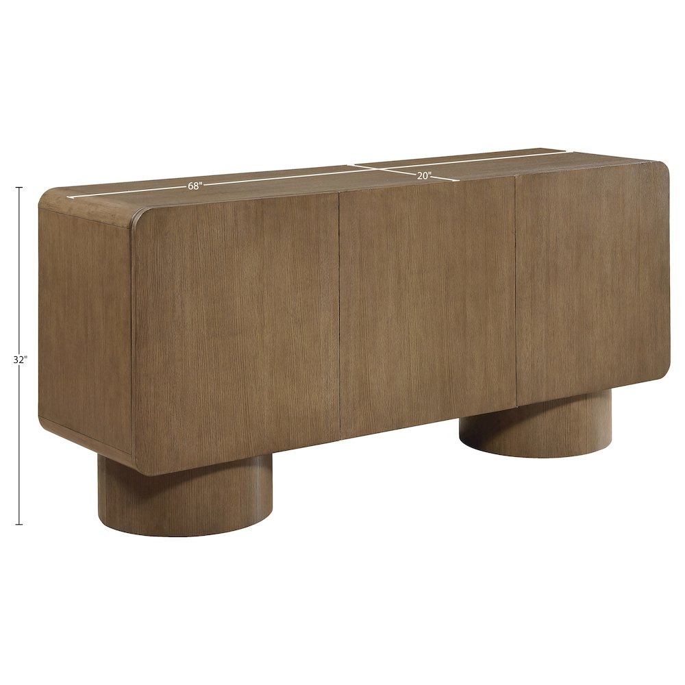 Adagio Brown Solid Wood And Oak Veneer Sideboard/Buffet