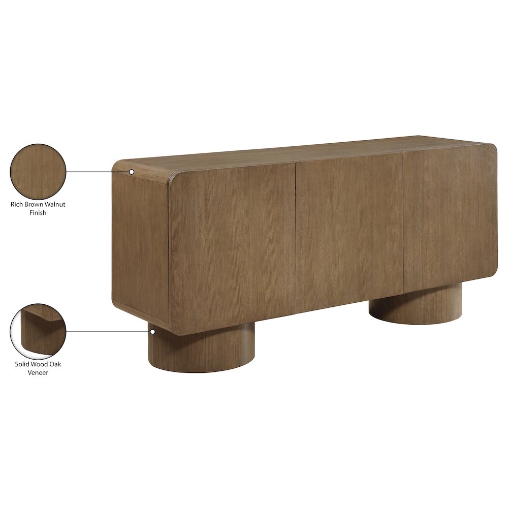 Adagio Brown Solid Wood And Oak Veneer Sideboard/Buffet