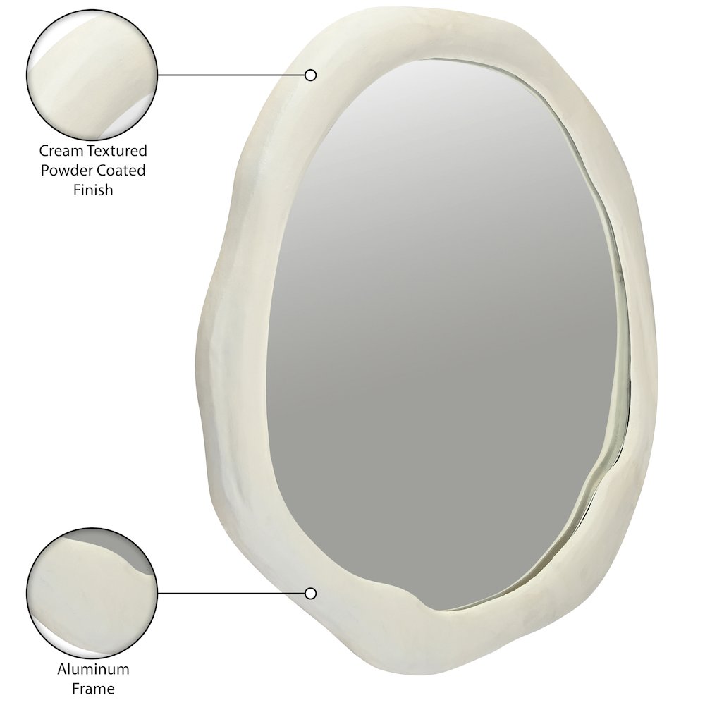 Armada Cream Aluminum Mirror