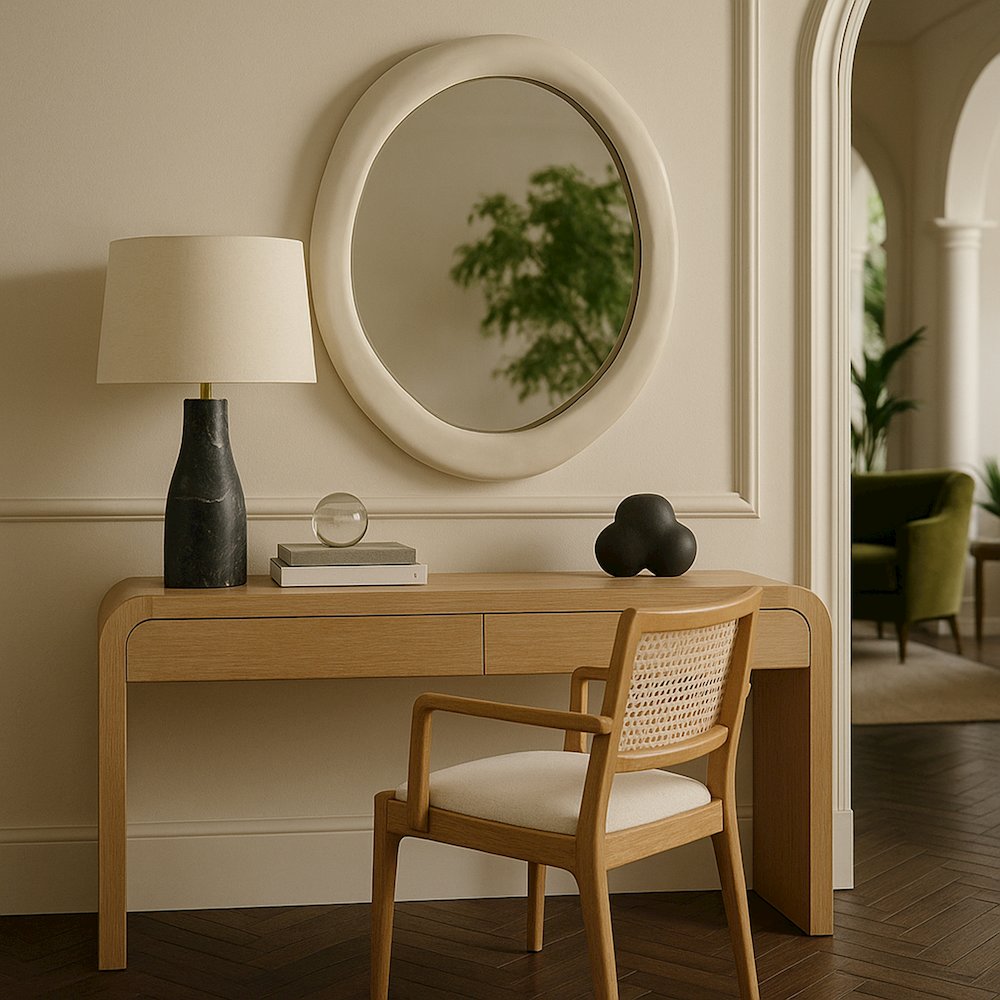 Armada Cream Aluminum Mirror