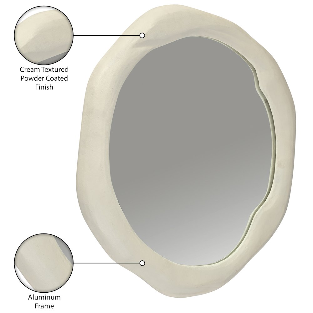 Armada Cream Aluminum Mirror