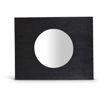 Optic Black Oak Wood Frame Mirror