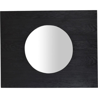 Optic Black Oak Wood Frame Mirror