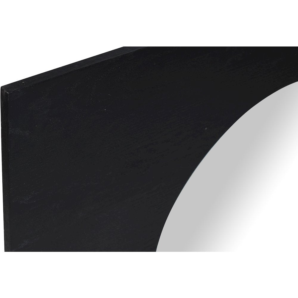 Optic Black Oak Wood Frame Mirror