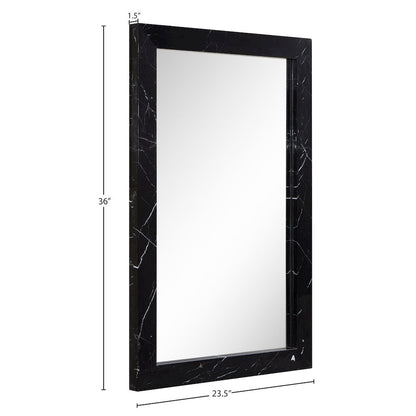 Pavia Black Genuine Marble Frame Mirror