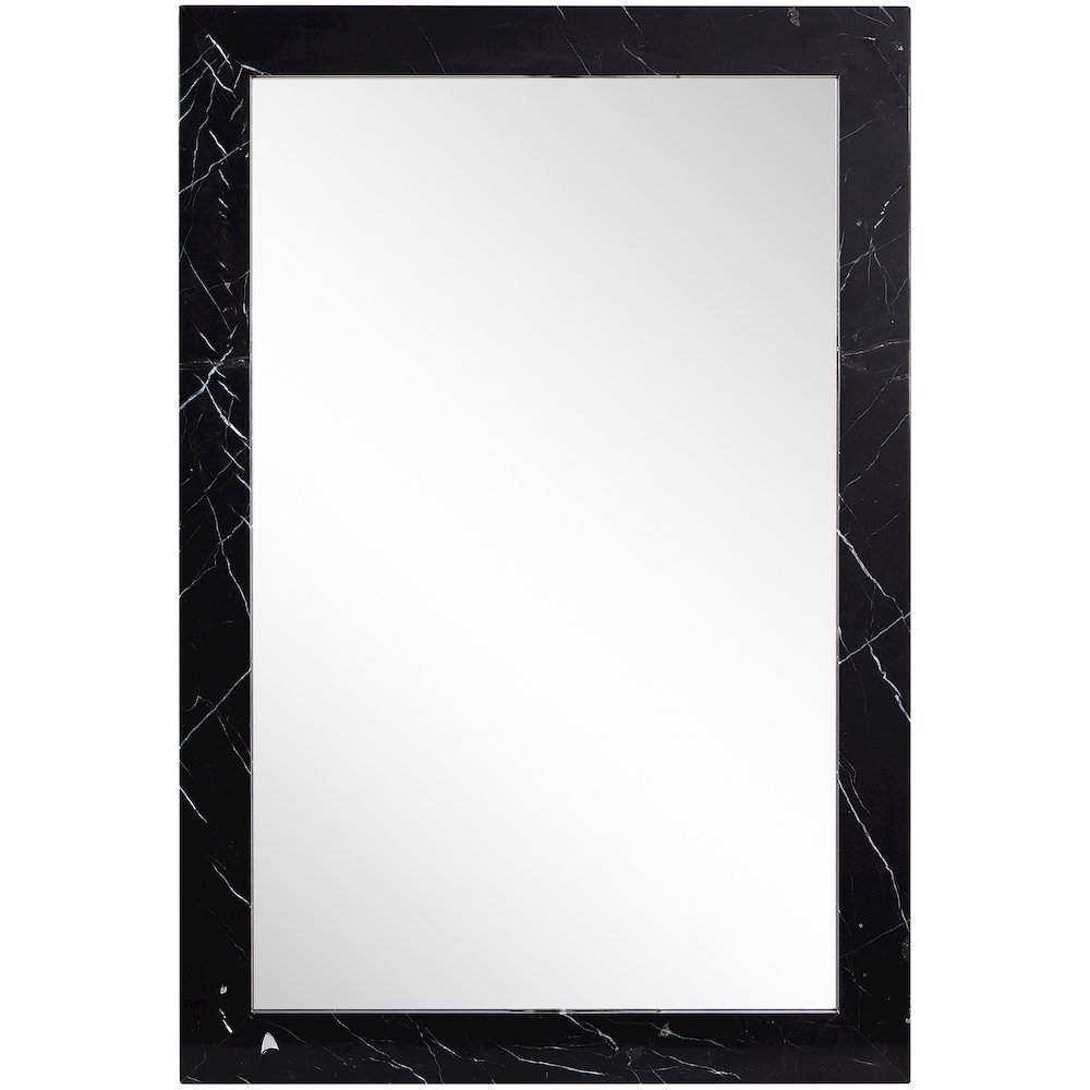 Pavia Black Genuine Marble Frame Mirror