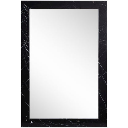 Pavia Black Genuine Marble Frame Mirror