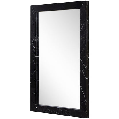 Pavia Black Genuine Marble Frame Mirror