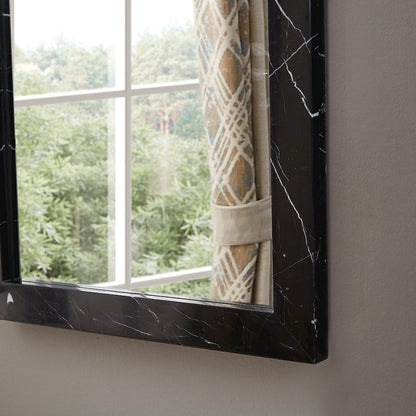 Pavia Black Genuine Marble Frame Mirror