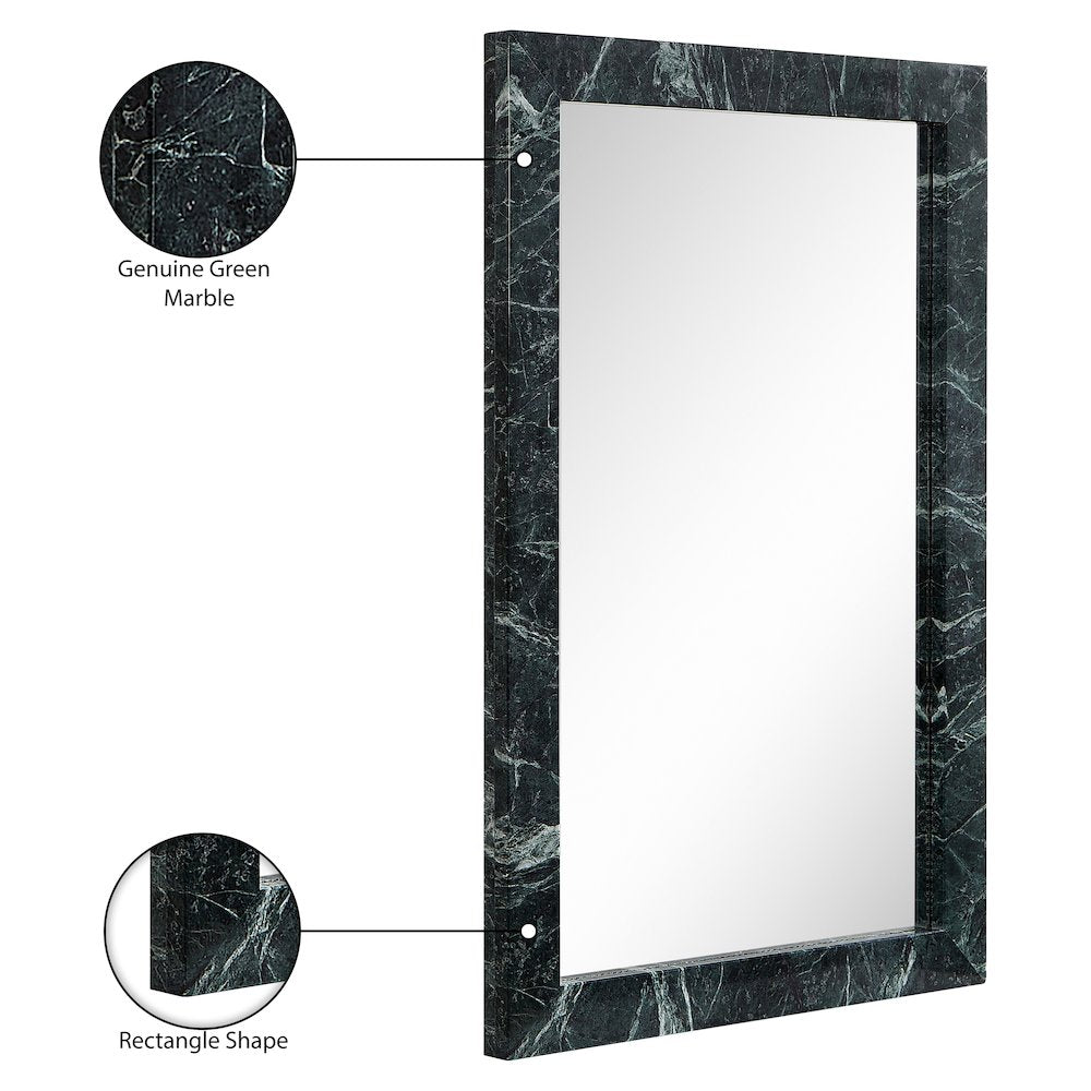Pavia Green Genuine Marble Frame Mirror