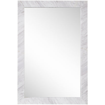 Pavia White Genuine Marble Frame Mirror