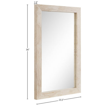 Pavia Natural Genuine Travertine Frame Mirror