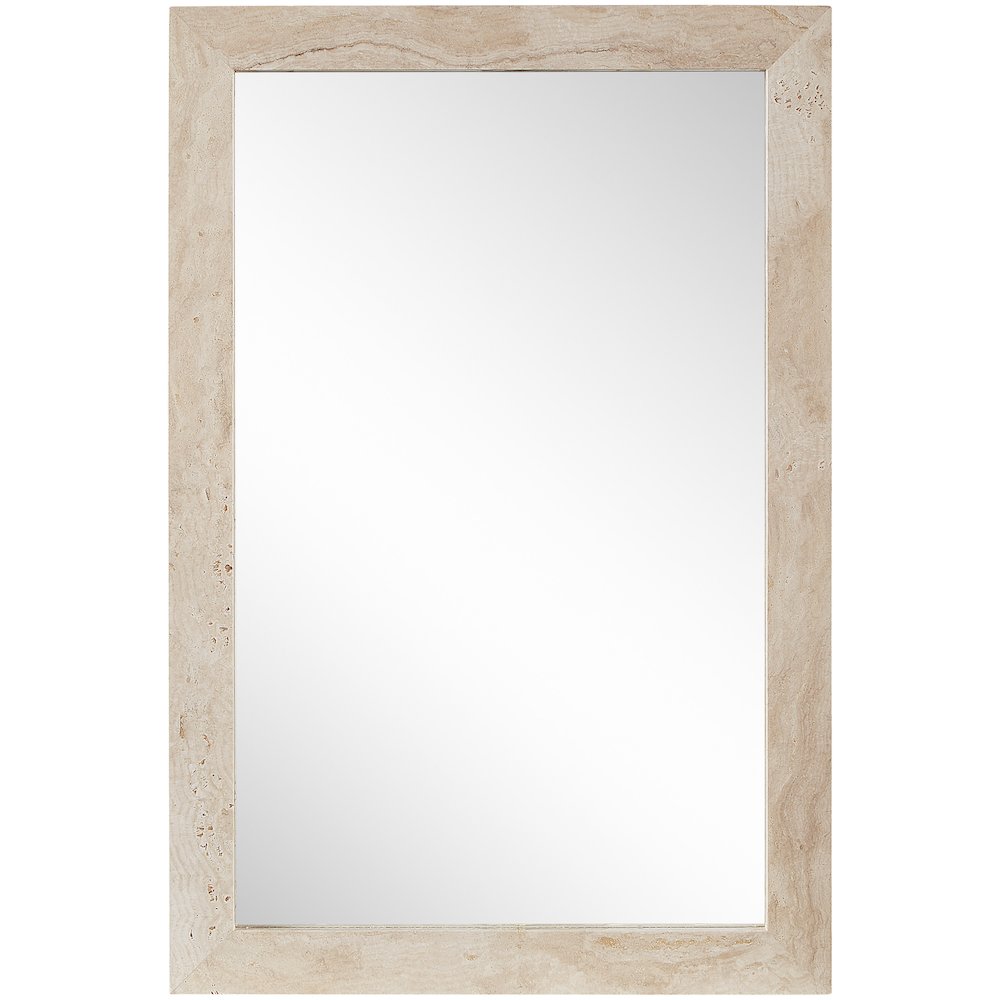 Pavia Natural Genuine Travertine Frame Mirror