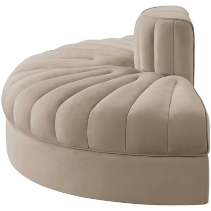 Rummi Beige Velvet Performance Fabric Upholstered 2pc. Modular Loveseat