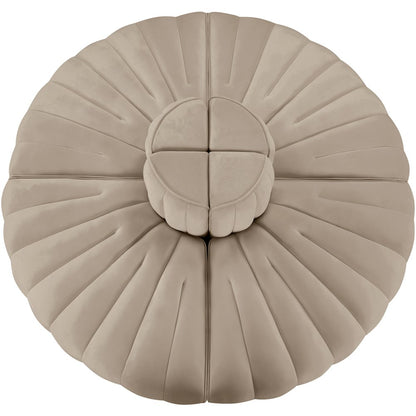 Rummi Beige Velvet Performance Fabric Upholstered 4pc. Modular Sofa