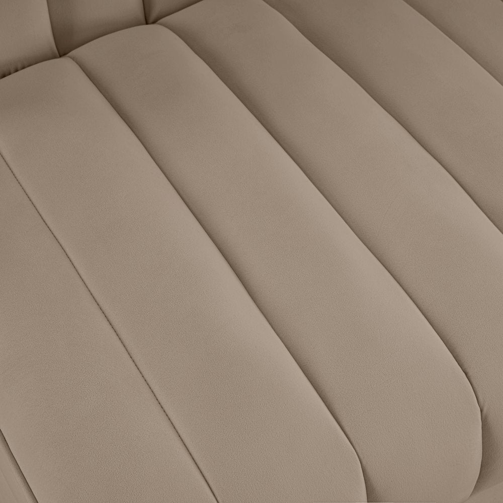 Rummi Beige Velvet Performance Fabric Upholstered Modular Chair