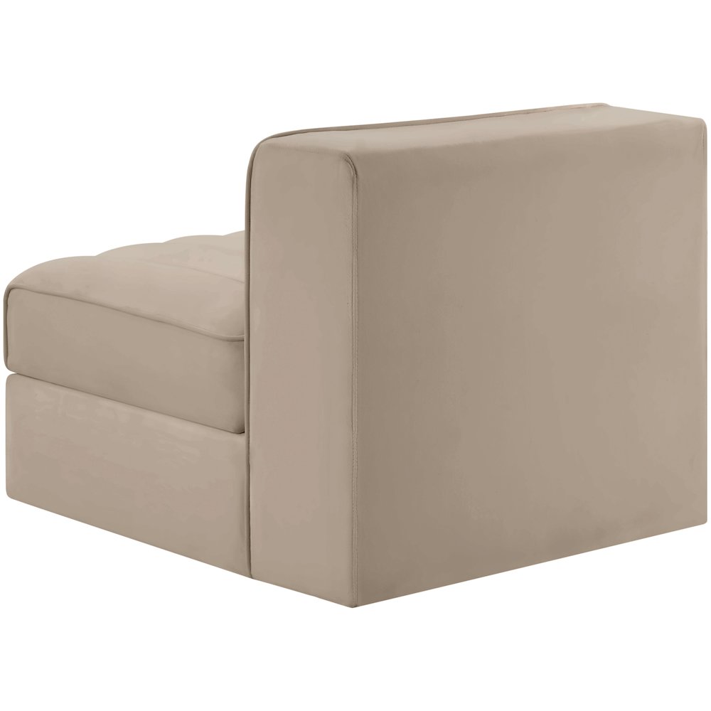 Rummi Beige Velvet Performance Fabric Upholstered Modular Chair