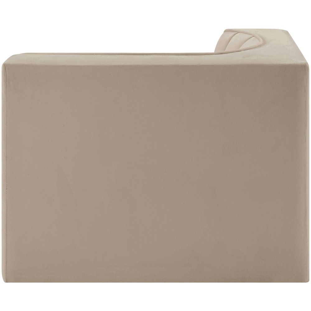 Rummi Beige Velvet Performance Fabric Upholstered Modular Chair