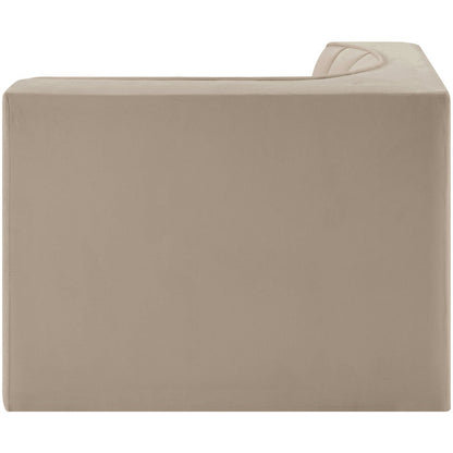 Rummi Beige Velvet Performance Fabric Upholstered Modular Chair