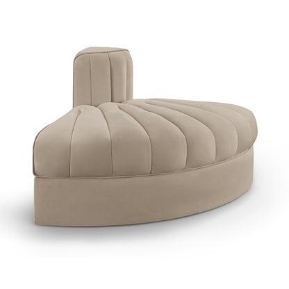Rummi Beige Velvet Performance Fabric Upholstered Modular Chair